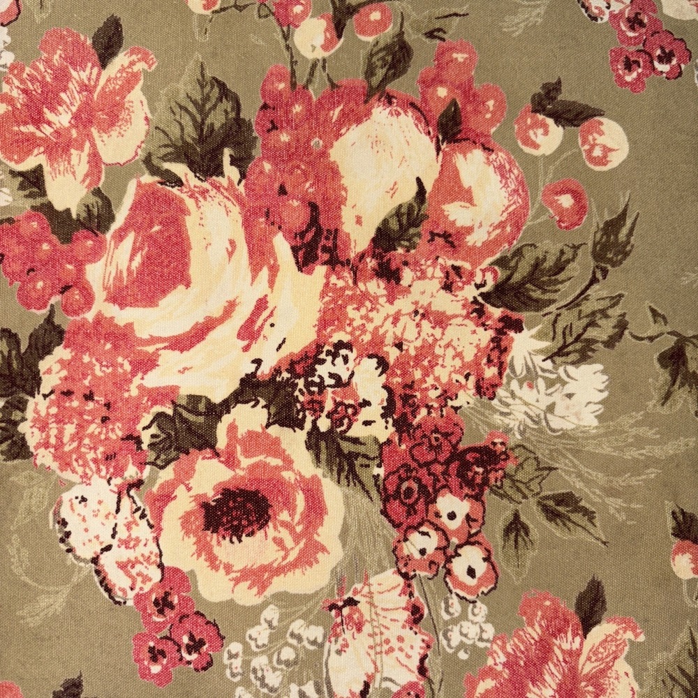 April Cornell Placemats Set of 4 cream salmon Flower Floral  14‎ x 19